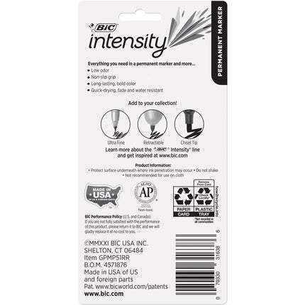 Bic Usa Inc Bicgpmp51Ast Bic Mark It Permanent Fine Point