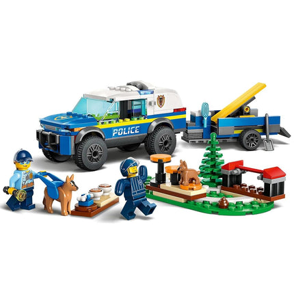 LEGO City Mobile Police Dog Training Set, Kids' Toy Car with Trailer, 2 Minifigures and Puppy Figures, Animal Playset, Building Toys for 5+ Year Old Boys and Girls 60369