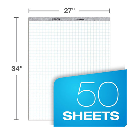 TOPS Standard Easel Pads, 3-Hole Punched, 27 x 34 Inch, 1" Grid, White, 50 Sheets/Pad, Carton of 2 Pads (7902)