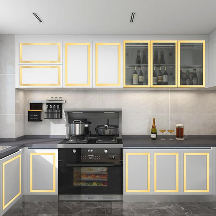 Gold Metalized Brushed Finish Molding Trim, Peel and Stick Strip for Mirror Frame, Wall, Fireplace and Home DIY Decoration (32.8 ft x 1.6 inch)