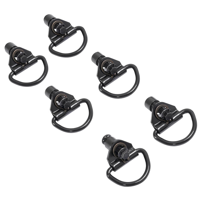 ALMULOO Cargo D-Hooks Compatible with 2015-2024 Ford Transit 150 250 350 Cargo Vans D Rings Powder Coated Black Steel 6Pcs