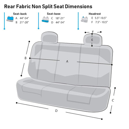FH Group Back Seat Cloth Car Seat Cover - Universal Fit Rear Seat Covers for Cars with Rear Split Bench, Car Interior Accessories for SUV, Sedan, Van, Gray