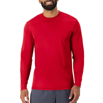 Hanes mensO482LLong Sleeve Cool Dri T-Shirt UPF 50+ (Pack of 2) Long Sleeve Shirt - Red - XL