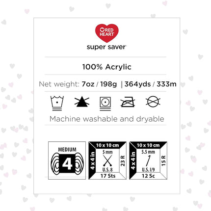 Red Heart Super Saver Ombre Peaceful Yarn - 2 Pack of 283g/10oz - 100% Acrylic - #4 Worsted (Medium) - 482 Yards - Knitting/Crochet