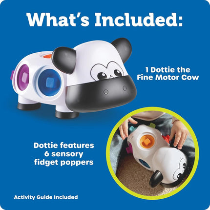Learning Resources Dottie the Fine Motor Cow, Sensory Fidget Fine Motor Skills Farm Animal Toy for Toddlers, Early Years, Ages 18 mos +