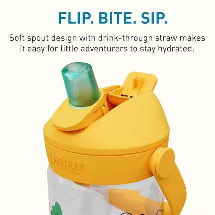 Camelbak THRIVE FLIP STRAW KIDS 415 ml – sport bottle – leak-proof – child-friendly size – easy drinking closure – ideal for on the go – Tractors And Trees, size: OS