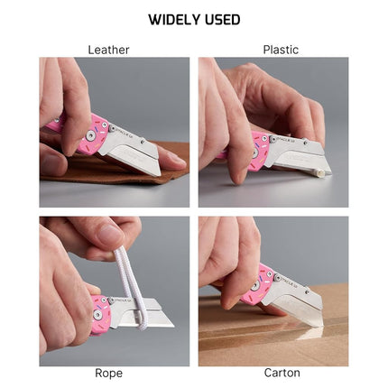 OKNIFE Otacle U1 Folding Pocket Utility Knife, Quick Change Box Cutter with Rail Lock, EDC Razor Knife with Pocket Clip for Office, Factory (Stars&Stripes)