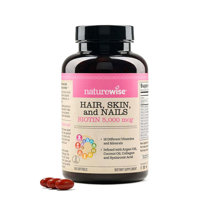NatureWise Hair Skin and Nails Vitamin, Biotin 500