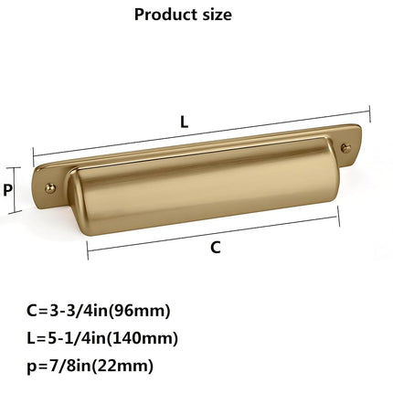 khtumeware 10 Pack 3-3/4" Drawer Pulls Brushed Brass Cabinet Cup Pulls Kitchen Hardware Brushed Gold Cabinet Handles Drawer Handles Knobs 3-3/4 inch Hole Center