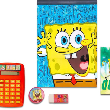 Nickelodeon Spongebob School Supplies Value Pack - 7 Pc Bundle with Notebook, Calculator, Pencils and More Plus Stickers for Kids Boy Girls | Spongebob Back to School Supplies