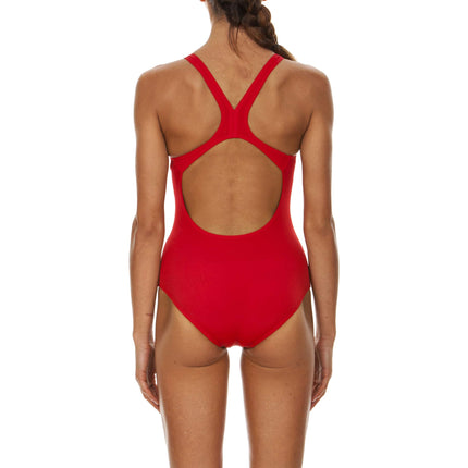 Arena Women's Madison Athletic Thick Strap Racer Back One Piece Swimsuit, Red/Metallic Siver, Size 40