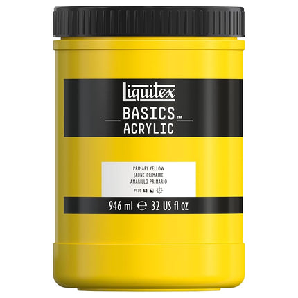 Peinture Acrylique Liquitex Basics Pot de 32 oz, Jaune Primaire