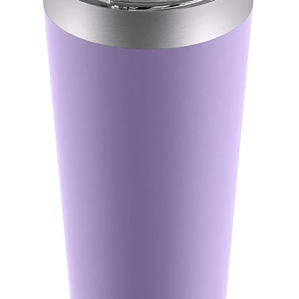 Ello Beacon Vacuum Insulated Stainless Steel Tumbler with Slider Lid and Optional Straw, 24 oz, Lavender