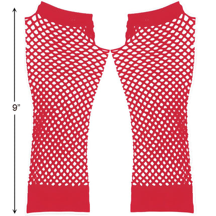Amscan 397288.40 Accessoires de fête costumée, longs gants résille, rouges, taille unique, lot de 2