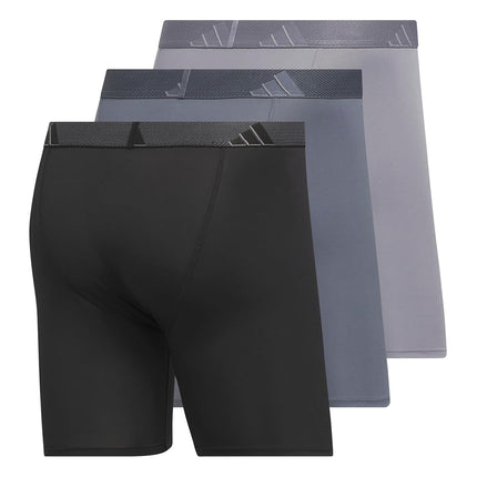 adidas Men's Microfiber 3-Pack Boxer Brief, Black/Onix Grey/Grey, S