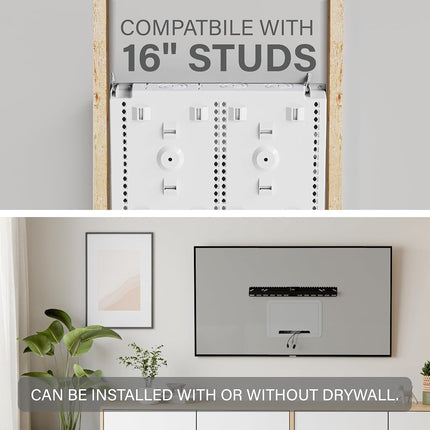 Legrand - OnQ 9 In. Media Enclosure, Wall Cable Management to Organize System Devices, Home Networking Panel Dual Purpose In Wall Enclosure for Device Storage, Media Box, White, ENP0905NAV1