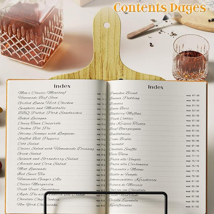 hi!SCI Blank Recipe Book to Write in Your Own Recipes, Large Recipe Notebook with 192 Pages, 7" x 10" Hardcover Recipe Journal for Family Cooking Lover (Marigold)