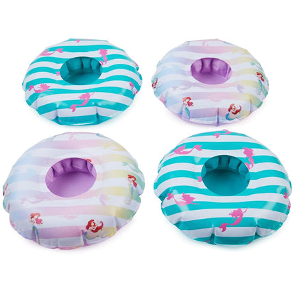 Swimways Disney Princess Floating Drink Holders, Inflatable Pool Cup Holders & Pool Party Supplies, Little Mermaid Toys for Kids Aged 5 & Up, 4-Pack