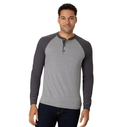 Hanes Men`s Beefy-T Long-Sleeve Colorblock Henley,
