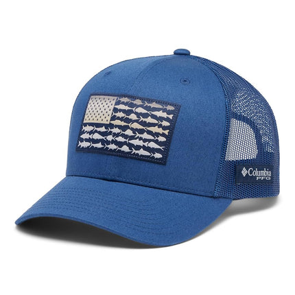 Columbia Unisex PFG Fish Flag Mesh Snap Back, Carbon/Collegiate Navy, One Size, Carbon/Collegiate Navy, One Size