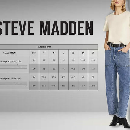 Steve Madden Women's Kingston Belt, Black, S