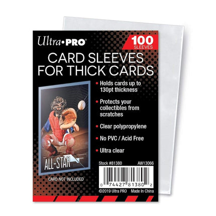 Ultra Pro Clear Thick Card Sleeves, Plastic| Holds