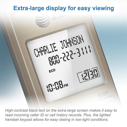 AT&T EL52113 Téléphone DECT 6.0 avec répondeur et identification de l'appelant/appel en attente, 1 combiné sans fil