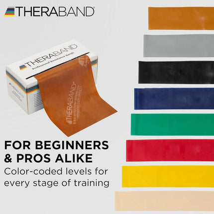 TheraBand Resistance Bands, 6 Yard Roll Professional Latex Elastic Band For Upper Body, Lower Body, & Core Exercise, Physical Therapy, Pilates, At-Home Workouts, & Rehab, Gold, Max, Elite