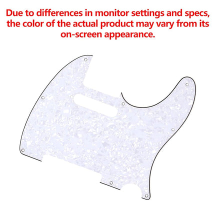 Banworks 4 Ply Tele Pickguard 8-Hole Electric Guitar Pickguard Scratch Plate for USA/Mexican Modern Style Standard Tele Telecaster JT/HB-03 White Pearl