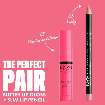 NYX Professional Makeup, Butter Gloss, Lip Gloss, Non-Sticky - Peaches And Cream (Pink Coral)