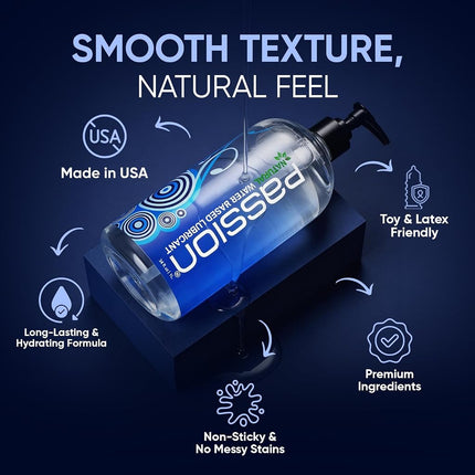 Passion Lubes, Natural Water-Based Lubricant, 34 Fluid Ounce