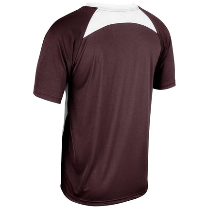 CHAMPRO Clean Up 2 Button Baseball/Softball Jersey, Adult Medium, Maroon, White