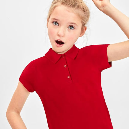 The Children's Place Girls' Short Sleeve Pique Polo, Ruby, Large