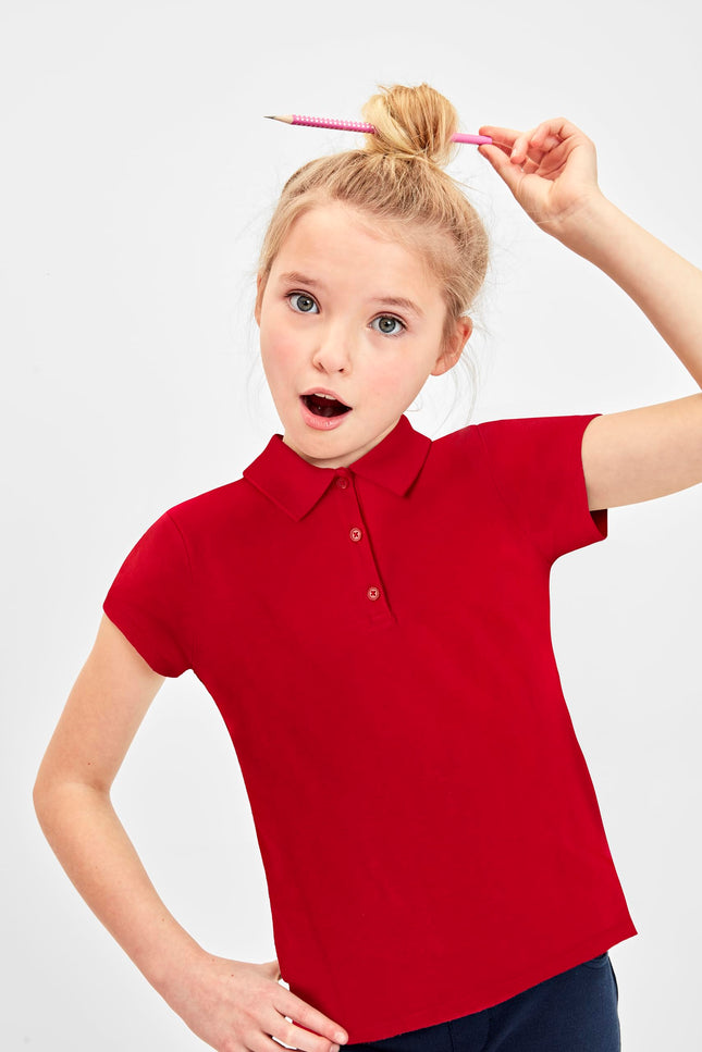 The Children's Place Big Girls' Uniform Short Sleeve Polo, Ruby 3378, XS (4)