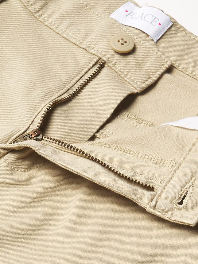 The Children's Place Girls' Toddler Uniform Bootcut Chino Pants, Sandy 2-Pack, 16