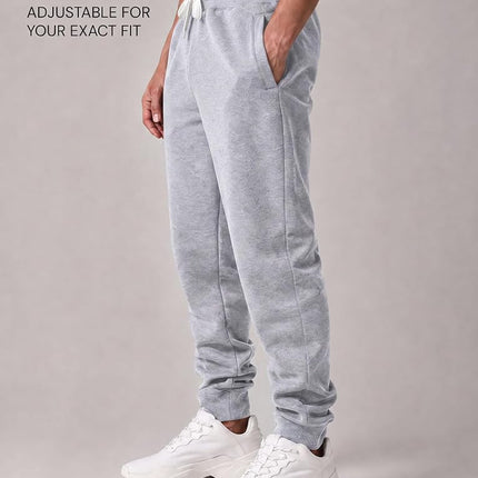 Southpole Men's 1570 Basic Active Fleece Jogger Sweatpants, Heather Grey, 3XL Big Tall