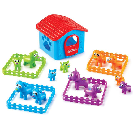 Learning Resources Sort-'Em-Up Pups, Preschool Sorting Set, Sort by Height, Weight, Colour, Number & Ear Pattern, Ages 3+