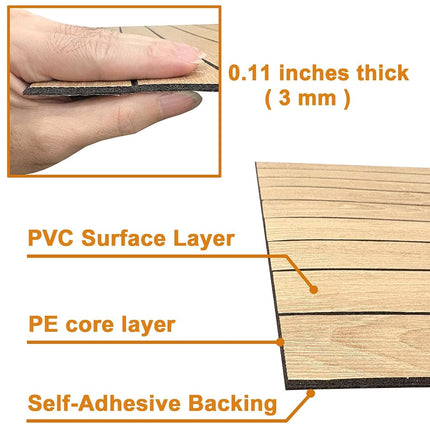 Yutianli PVC Slat Wall Panel Peel and Stick 118"x 15.7" Faux Wood Slat Panel Artificial Oak Wood Grain Self-Adhesive Soundproof 3D Wall Panel for Walls and Ceilings