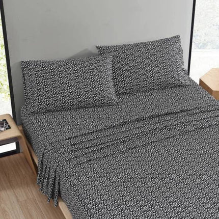 MARIMEKKO - Queen Sheets, Cotton Percale Bedding Set, Crisp & Cool Home Decor (Pikkuinen Unikko Black, Queen)