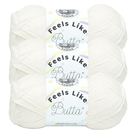 Lion Brand Yarn (3 Pack) Feels Like Butta Yarn, White