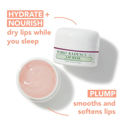 Mario Badescu Lip Mask with Acai and Vanilla for All Skin Types, Overnight Lip Treatment Enriched With Skin Softening Coconut Oil and Hydrating Shea Butter