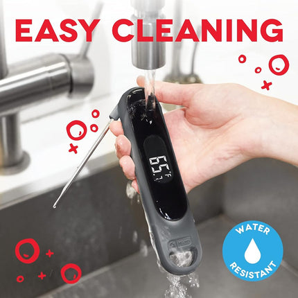 Dash Precision Quick-Read Waterproof Kitchen and Outdoor Food Cooking Thermometer with Digital LCD Display - BBQ, Chicken, Seafood, Steak, Turkey, & Other Meat, Batteries Included, One Size, Cool Grey