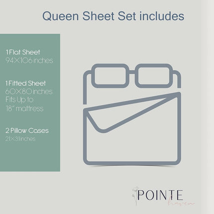 pointehaven Sheet Set, Cotton, Alpine Blue, Queen