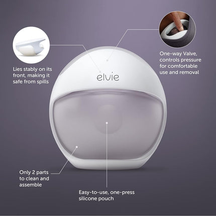 Elvie Curve Manual Wearable Breast Pump | Hands-Free, Kick-Proof, Portable Silicone Pump that Can Be Worn in-Bra for Gentle, Natural Milk Expression | Breast Feeding Essentials White