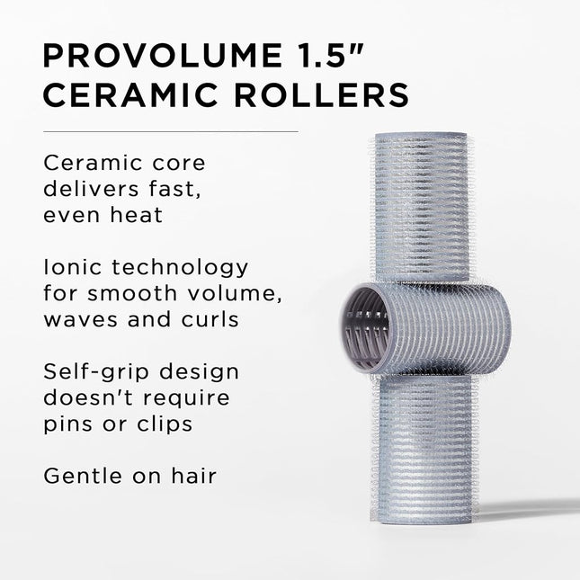 Fromm ProVolume 1.5" Self-Grip Ceramic Ionic Thermal Hair Rollers, 3 Count Salon Quality Hair Curlers for Short, Medium and Long Hair