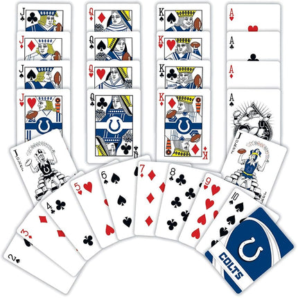 MasterPieces - Cartes à jouer NFL, Jeu de cartes de football sous licence officielle des Colts d'Indianapolis, Jeux de société pour adultes et enfants, Index standard