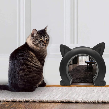 IKUSO Cat Door Interior Door,Hidden Pet Litter BoxPet Door for Cats up to 25 lbs Pet Box,Pass Through Opening 8.46x7.87 in（XL）