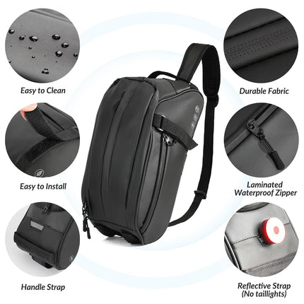 WOTOW Bike Reflective Rear Rack Bag, Water Resistant Bike Saddle Bag Panniers for Bicycles, 8L Trunk Storage Bag, Cycling Back Seat Cargo Carrier Pouch with Shoulder Strap (with Rain Cover)