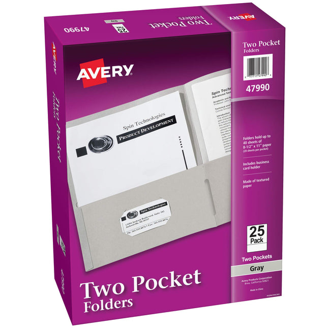 Avery Two Pocket Folders, Holds up to 40 Sheets, B