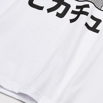 Pokémon Unisex's Pikachu Japanese Puzzle Power T-Shirt, White, 2X